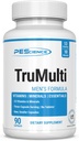 PEScience TruMulti multivitamín pre mužov, denná formula s premium vitamín C, D, zinok, pikolinát chróm doplnok pre imunitnú podporu, oneskorené minerály, 90 ľahko prehltnúť Kapsule