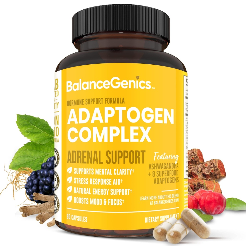 Adrenal Support Supplement with Ashwagandha, Holy Basil, Rhodiola Rosea 