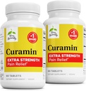 Terry prirodzene Curamin Extra sila - Curcumin & Boswellia pre zdravé cirkulačné podporu - Turmerica doplnok k podpore kĺbov, svalového zdravia a výroby endorfínu - 60 tabliet (Back of 2)