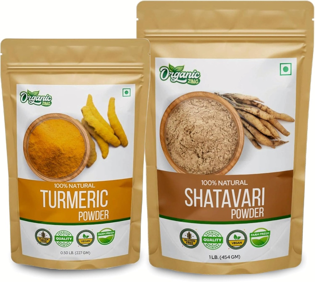 ORGANICKÝ ZING Shatavari- 454g a Turmérsky prášok- 227g