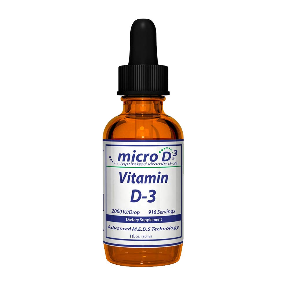 Nutrasal Micro D3 vitamín D-3 kvapky - vysoký koncentrát (2 milióny IU) vitamín D3 s nano technológiou a až 10X viac absorpcie -1 oz (30 ml)