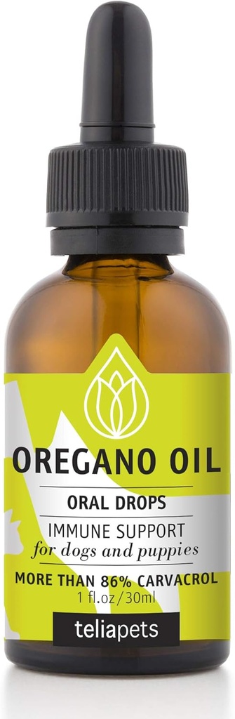 Vetercure Oregano Oil perorálne kvapky pre domáce zvieratá- Prírodná imúnna podpora pre psy a šteniatka- Pet Supplement - Deep Cleaning Action for Perfect Dog Coat, Skin & Celkové zdravie-1 fl.oz