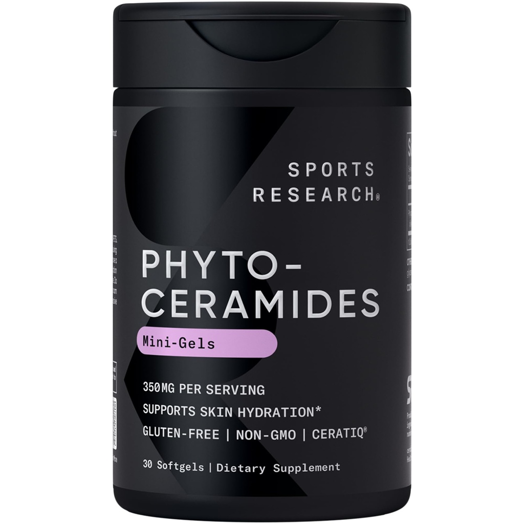 Phytoceramides 350mg per softgel - Plant Dedived Ceramides for Healthy Skin and Hydration - Non GMO with No Fillers or Synthetic Vitamíny - 30 Tekuté mäkké gély