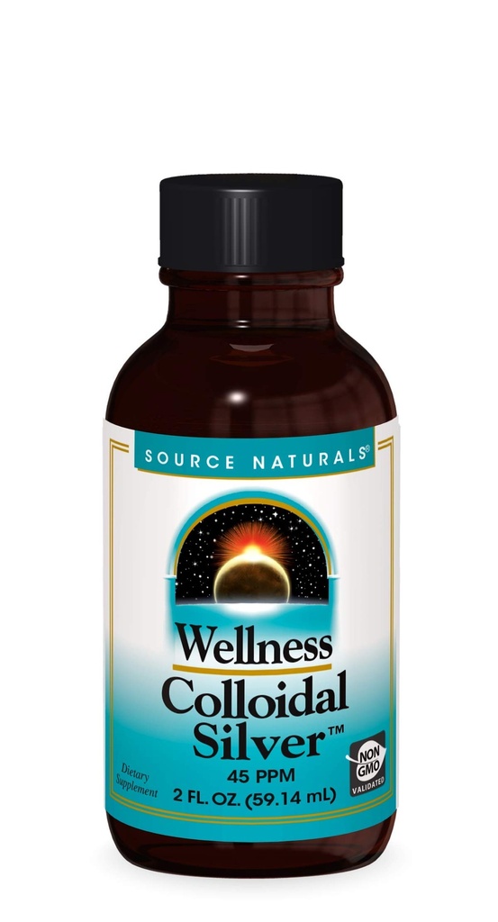 Zdroj Naturals Wellness Koloidné striebro 45 ppm, podporuje fyzické zdravie* - 2 Fluidné oz