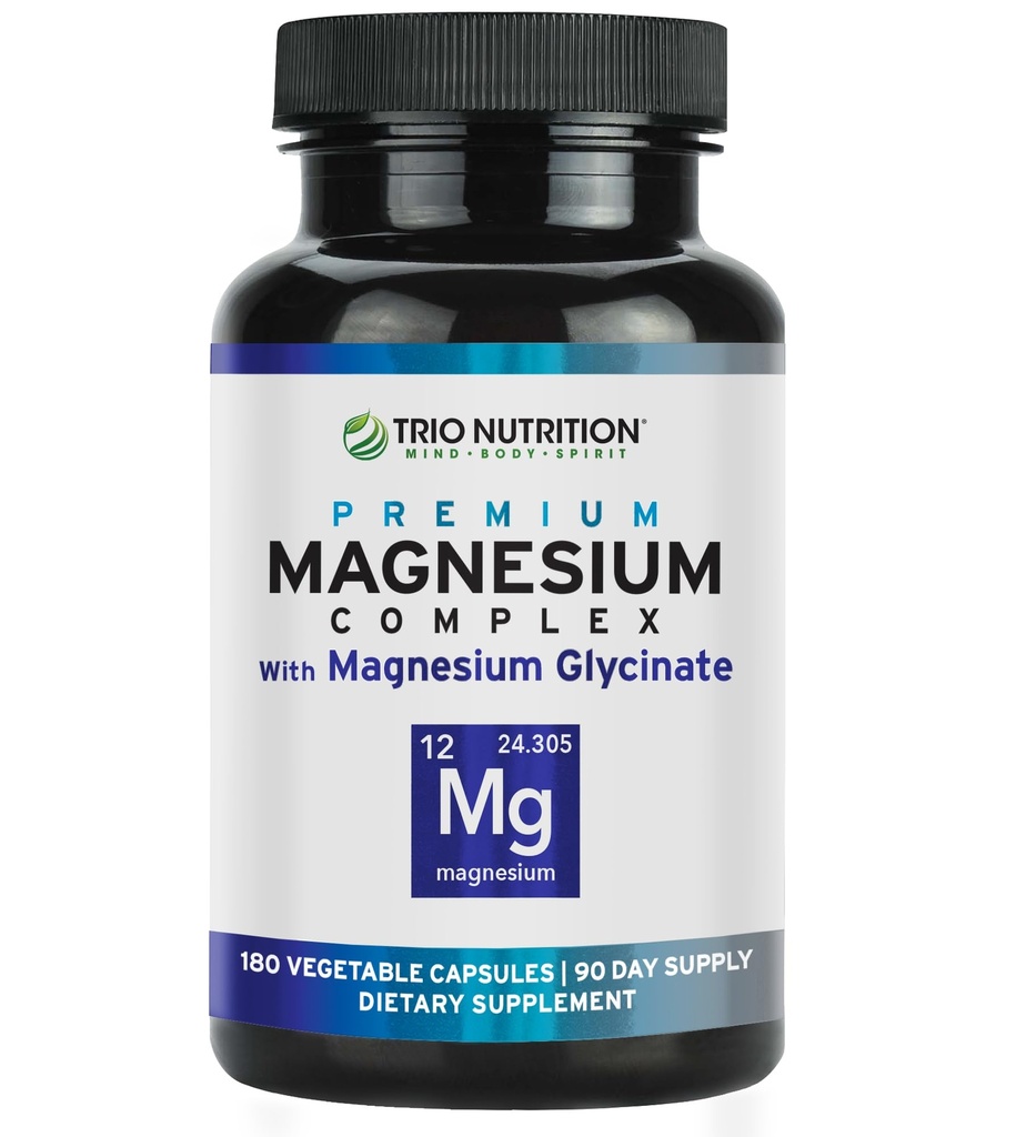Trio Nutrition Magnézium Complex 90 Day Supplement with Vitamín B6 for Rapid Absorbtion