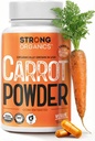 USDA Organic Carrot Powder Capsules (120), Grown in USA, Eye Support, Beta Karotén, Vitamín A, Karotenoids, Antioxidanty, 106° F Max, Vegan, Kosher-2 Monts Supply