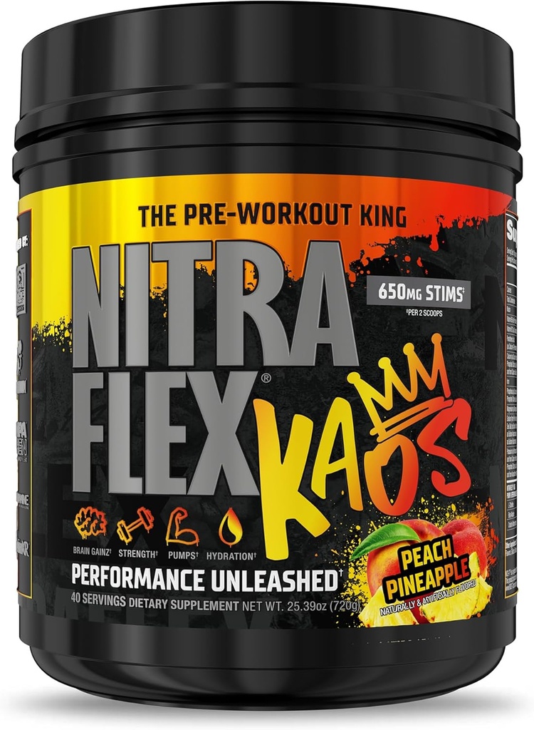 GAT SPORT Nitraflex KAOS prášok pred cvičením (Peach Ananás)