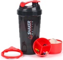 Protein Shaker fľaša,16 oz Pretrepať pohár na proteínový prášok s úložiskom,Športová fľaša s vodou,Non Slip 3 Vrstva Twist Off 3oz poháre s Pill Tray Leak Dôkaz Shake Fľaše pre proteínové zmesi