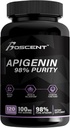 Apigenin Supplement 100mg from harmomile Extract 120 Count - 98% čistota- Apigenin Supplement for Sleep, Mood, Cognition, Prostate health - Excellent sleep aid, Non-GMO, No Fillers - 4-Month Supply