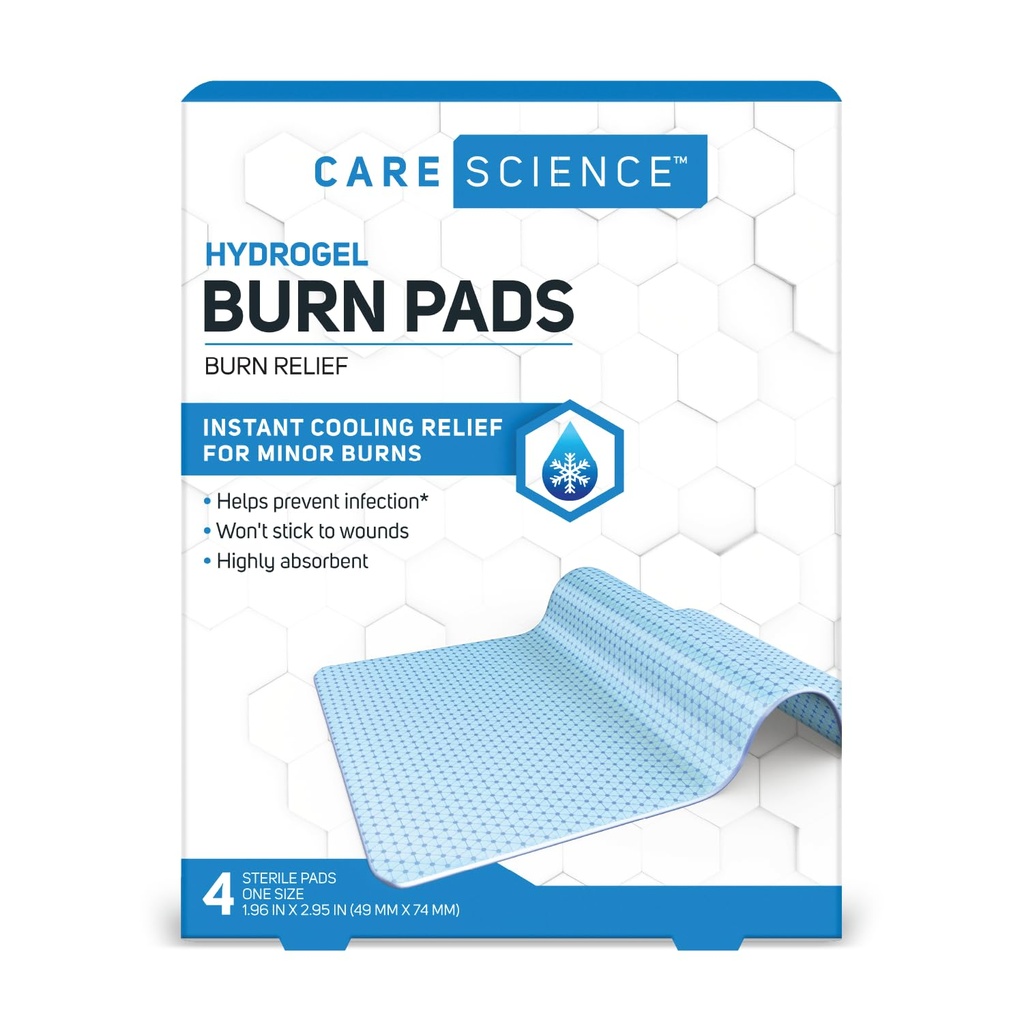Starostlivosť Veda Hydrogel Sterilné Burn Oblečenie Opásanie Pads for Burn Relief, 4 ct 