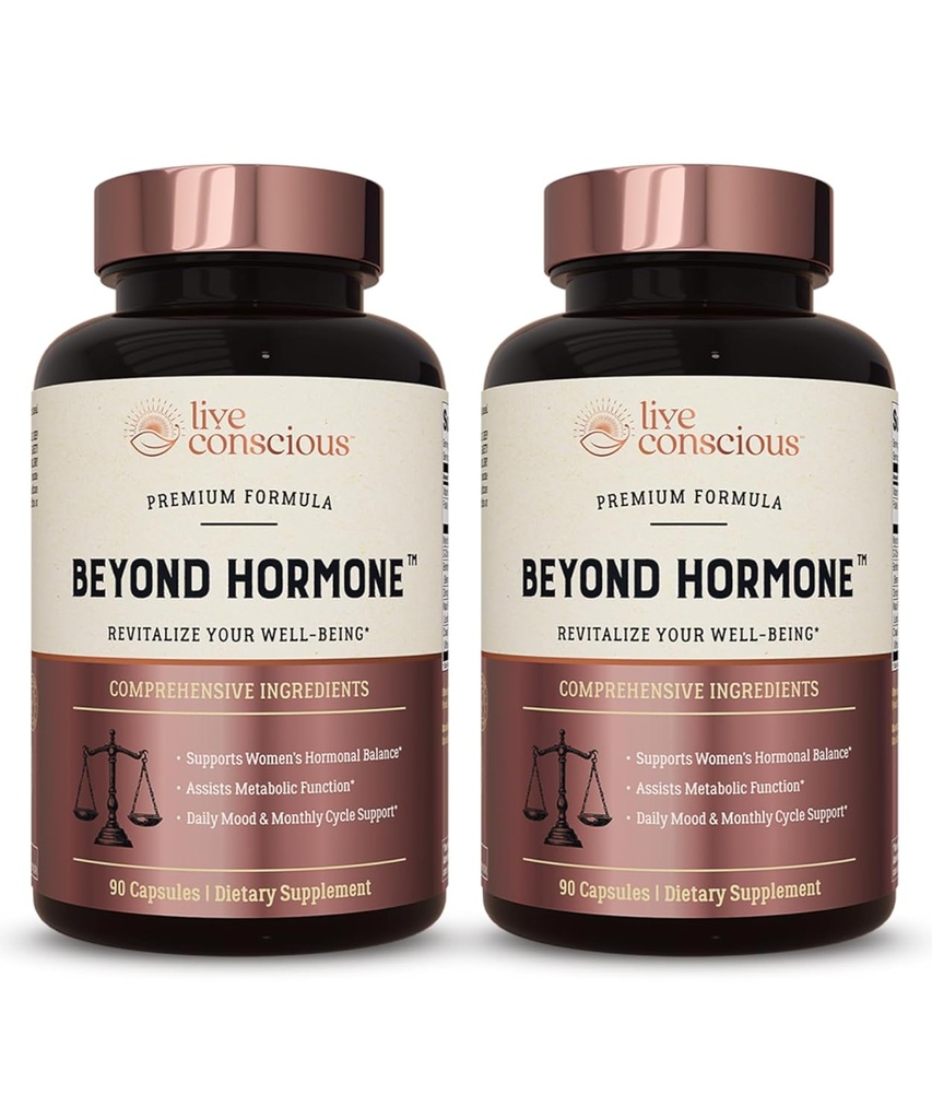 Živé Vedomé Beyond Hormone Daily Menopauza & PMS Supplement - Podpora metabolizmu a zdravé Estrogen Balance pre ženy - Berberine, DIM, Chaste Tree Berry, Maca Root, Myo & D-Chiro-Inositol - 90 Ct.