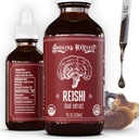 Hodgins Harvest Organic Reishi Huba ovocné telo extrakt Tinture - Extra Concentrated Dual Extract Supplement - Podporuje zdravie srdca a wellness - USDA Organic Huby - 4 oz