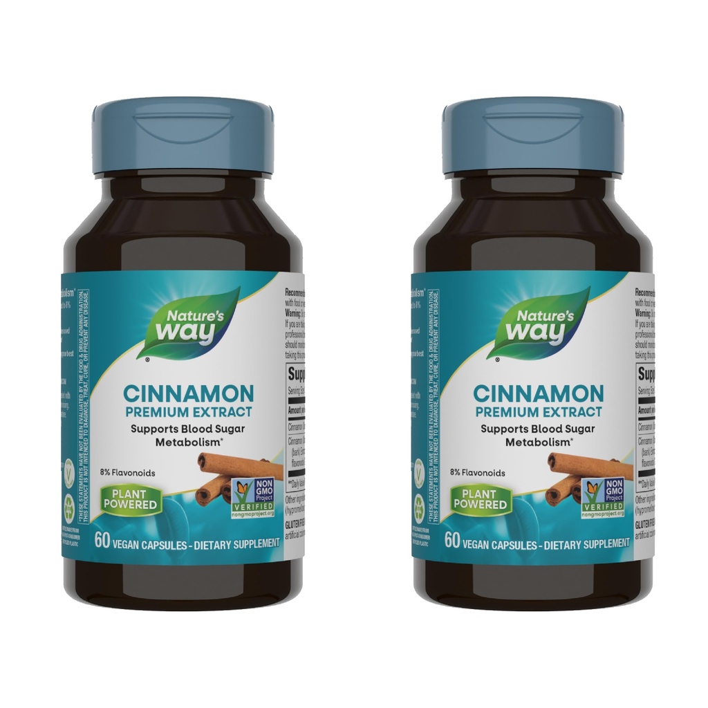 Nature's Way Premium Extract Škorica Štandardizovaná na 8% Flavonoidy 60 Vcaps (Pack of 2)