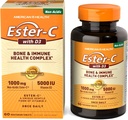 American Health EsterC with D3 Bone Immune Complex Vegetarian Tablets 24Hour Immune Support 1000 mg EsterC 5000 IU Vitamín D3 NoAncidic Vitamin C Servings, 60 Počet