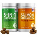 Pet MD Salmon Omega Bites + 5in1 Multivitamínové mäkké žuvačky