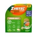 Zyrtec 24 Hodinová úľava na alergiu Tekuté gély, Antihistaminiká Kapsule s cetirizínom HCl Alergy Medicine for All- Day Relief from Runny Nose, Sipot, Svrbiace oči a viac, 12 Počet