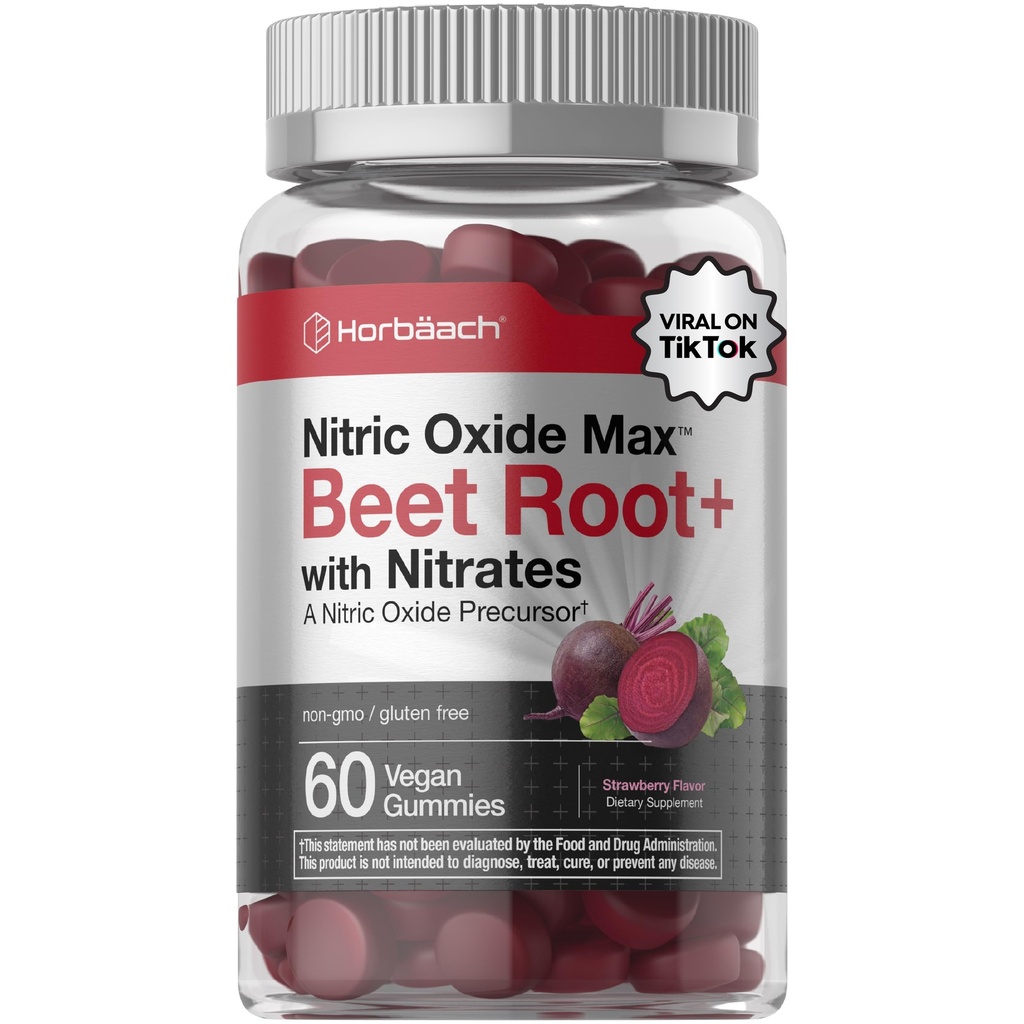 Horbäach Nitric Powder Repee Root Gummies 60 Gróf s Nitrites 
