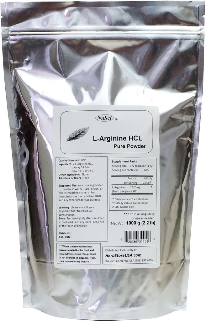 L-arginín HCl Čistý prášok 1000g (2,2 lb)