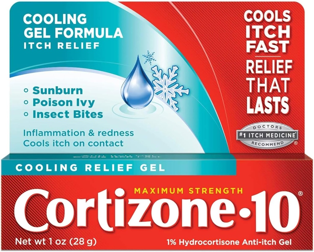 Cortizone-10 Relief na chladenie proti svrbeniu Gel 1 oz (Pack of 2)