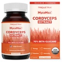 Organické kordyceps Mushroom Extract - 70% Beta Glucans - Najvyššie úrovne aktívnej živiny, Max Potency Cordyceps Kapsule, US Grown + Ultrasonic Extraction - Performance, Imunity & Energy - 60 Kapsule