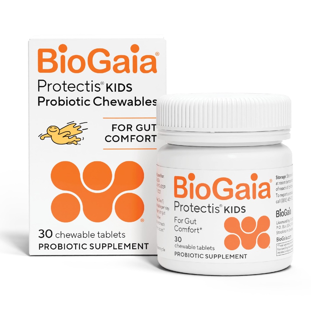 BioGaia Probiotické žuvacie tablety, Box Jednoduchý a jednoduchý spôsob, ako podporovať trávenie a imunitné zdravie, 30 Počet