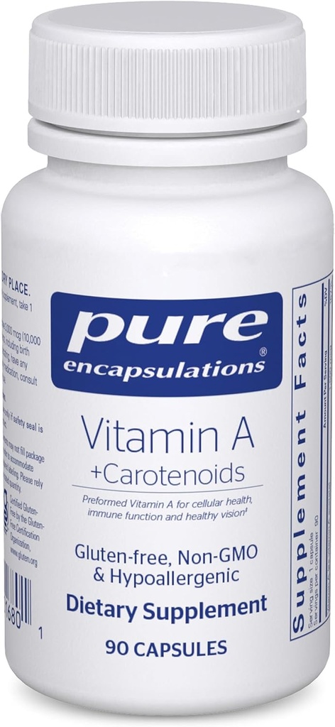 Pure Encapsulations Vitamin A + Carotenoids (Lutein, Zeaxantin, a Ast Appendix) 