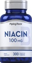 Piping Rock Niacin Supplement for Women and Men | 100mg | 300 Tablets | Nicotinic Acid with Flushing | Vegetarian, Non-GMO, Gluten Free