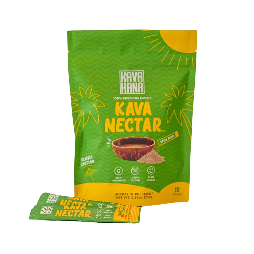 Kavahana Kava Nectar Classic Ceremonial Grade Noble Kava Nectar Powder Stick Packs 