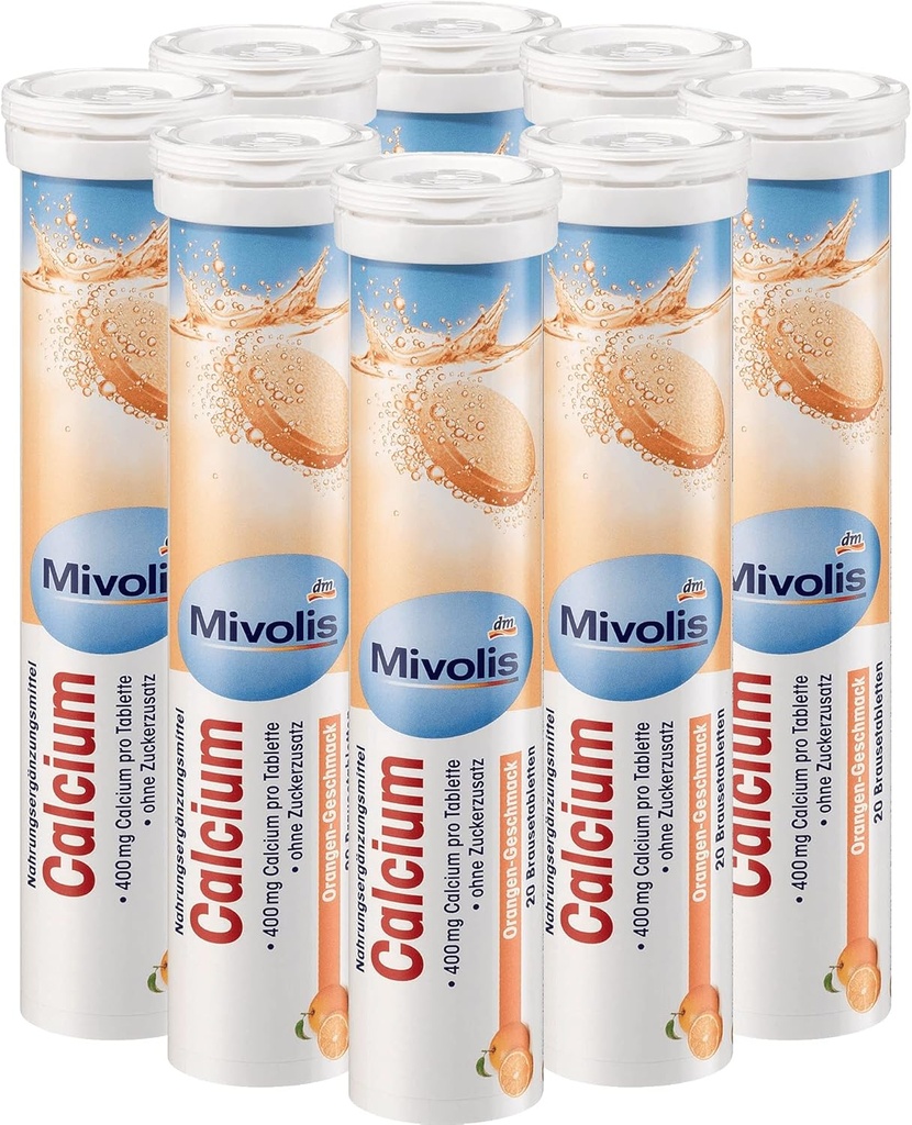 Mivolis Calcium šumivý tablety - Dietary Doplnky 8 Tubes x 20 ks 