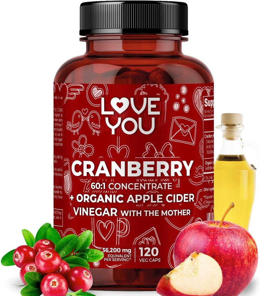 Love You Cranberry 60:1 Extract + Organic Apple Cider Vinegar 