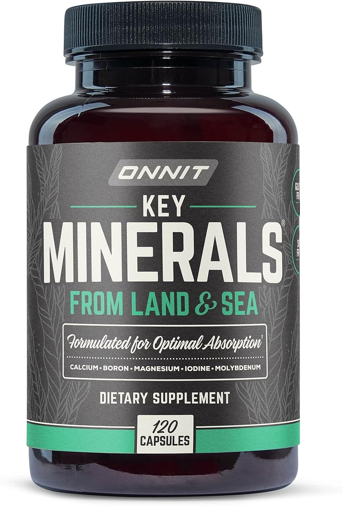 Onnit kľúčové minerály: vápnik, horčík, molybdén a jódové doplnky (120kt)