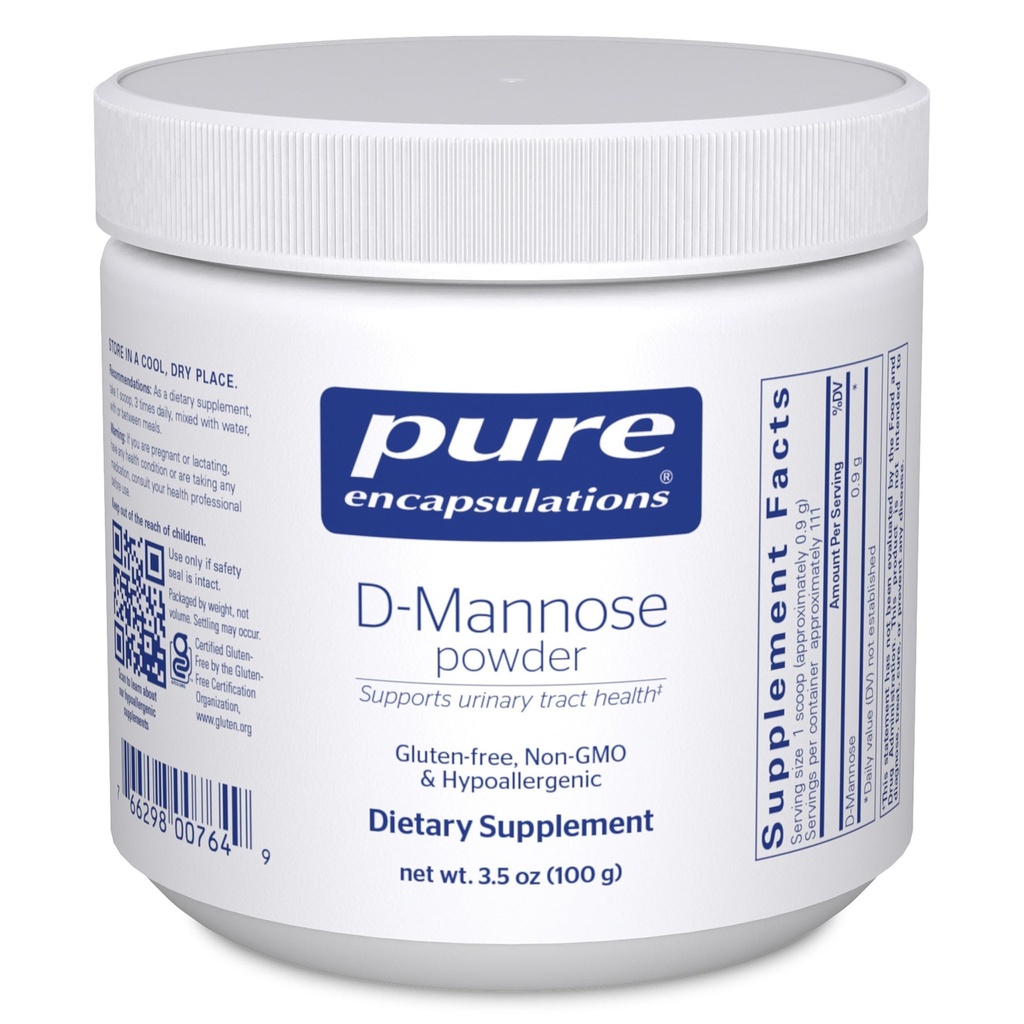 Pure Encapsulations D-Mannose Powder - for Urinary Tract Support - Urinary Tract Support & Badder Health* - Easy Rozpúšťací prášok - Non-GMO & Vegan - 3,5 oz