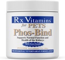 Rx Vitamíny Phos-Bind - Podpora obličiek doplnok prášok - Fosfát Binder pre mačky a psy pre zdravie obličiek - podporuje normálne obličky čistenie a základné starostlivosti o obličky - 200g