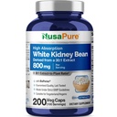 NusaPure biela fazuľa obličky 30:1 extrakt, 800 mg ekvivalent 24 000 mg 200 Vegan kapsuly - Bioperine - (Vegan, Non-GMO)