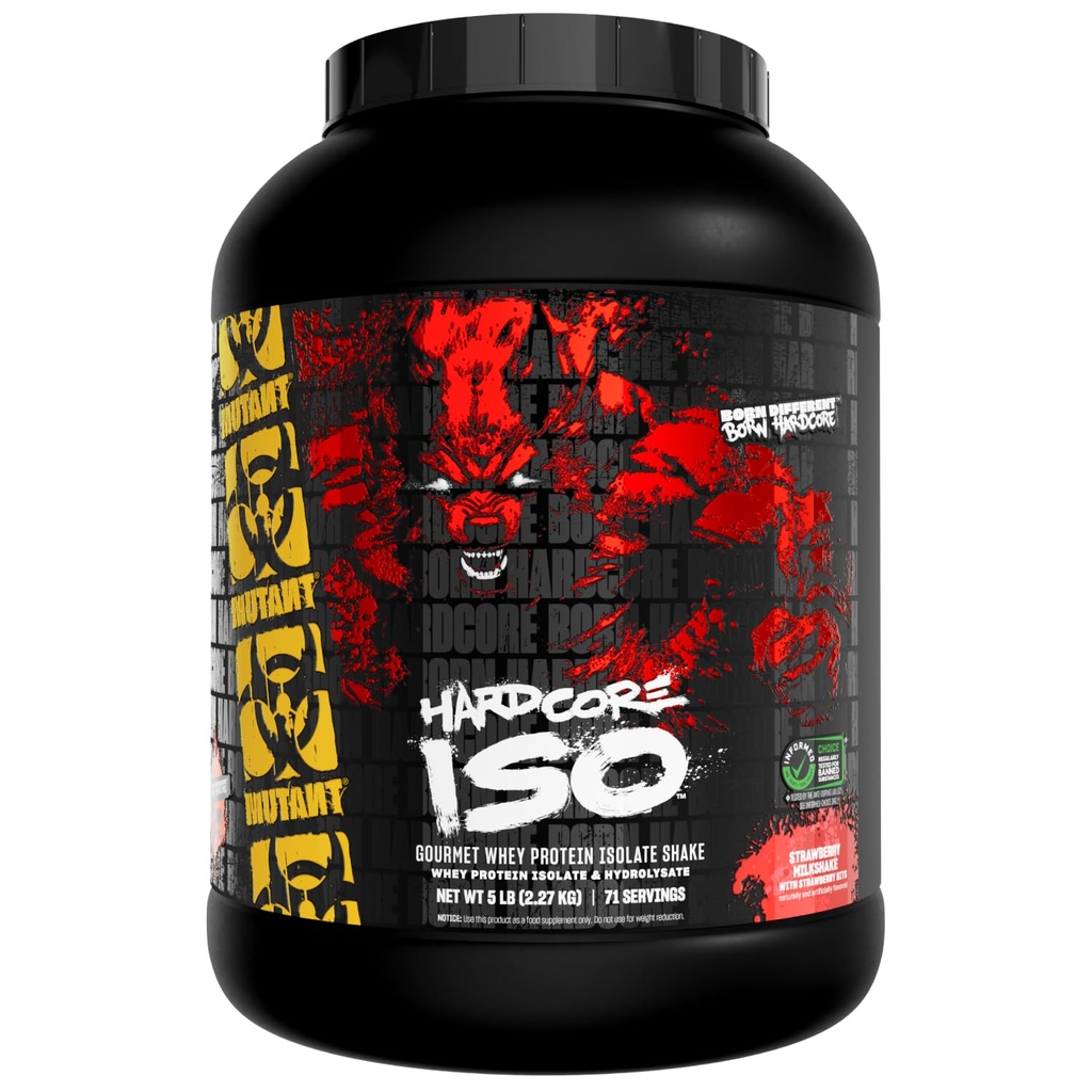 Mutant ISO Surge Wheey Protein Isolát prášok Koná rýchlo pomôcť obnoviť, vybudovať svalovinu, hromadne a sily, 5 LB - Jahodový mliečny koktail