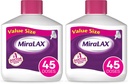 MiraLAX Jemná zápcha Relief Laxative Powder, Stolový zmäkčovač s PEG 3350, pracuje prirodzene s vodou vo vašom tele, bez nepriaznivých vedľajších účinkov, Osmotické preháňadlo, 1 lekár odporúča (Stock of 2)