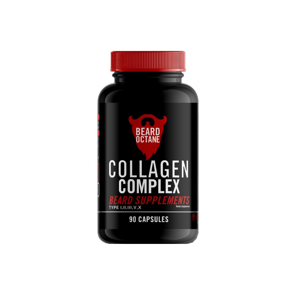 Brada Octane kolagén - Brada vlasy rast Multivitamíny - 30-Deň dodávky - Zdravé, silné, rýchlejšie, Hrubé brada rast vitamín doplnok - Made in the USA