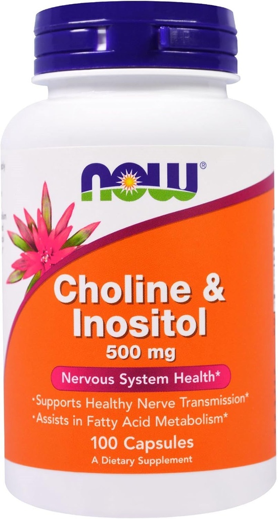 Teraz Foods Now Foods, (3 balenia) Cholín & Inozitol, 500 mg, 100 kapsúl
