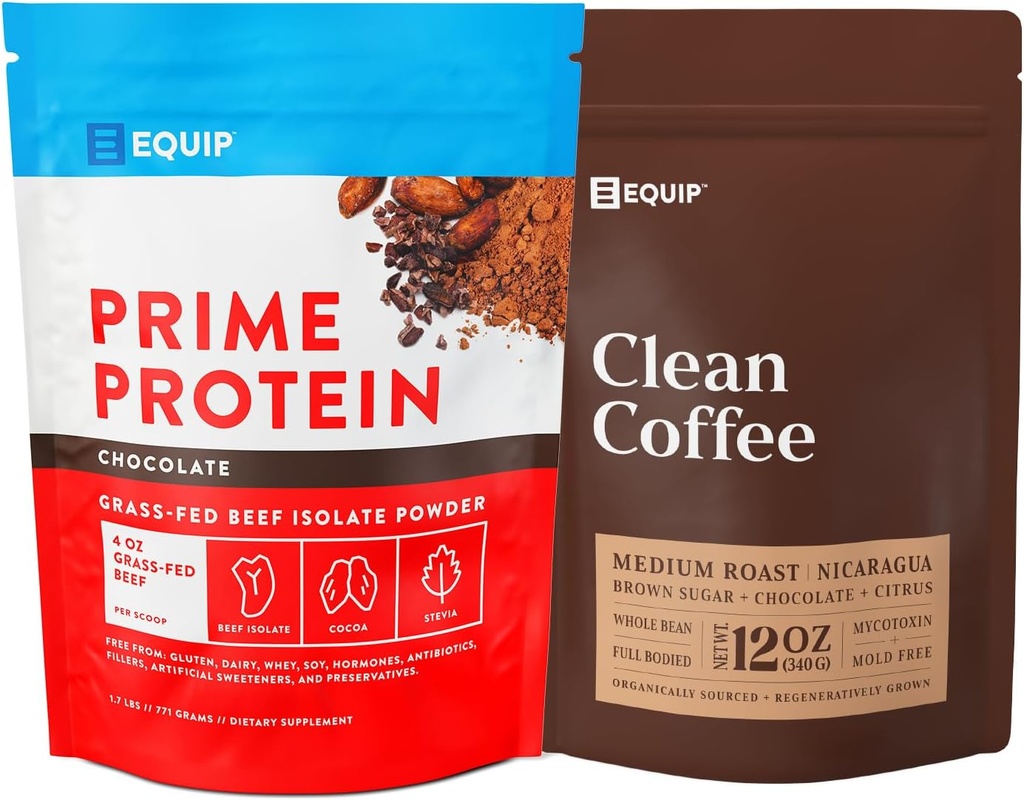 Equip Foods Prime Protein prášok Čokoláda a zlato Štandardné Čistá káva
