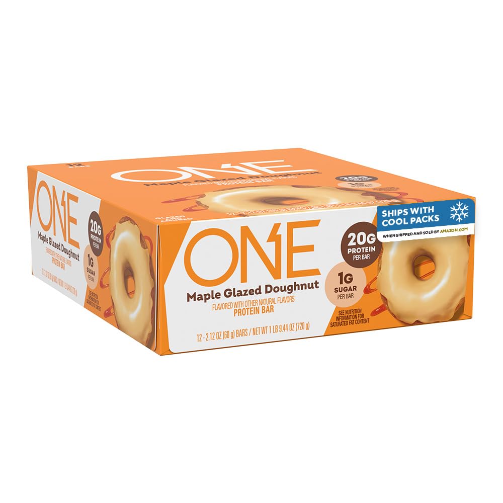 JEDEN proteínové tyčinky, Maple Glazed Doughnut, Gluten Free with 20g Protein and 1g Cukor, Pantry Staples, 2,12 oz (12 Počet)
