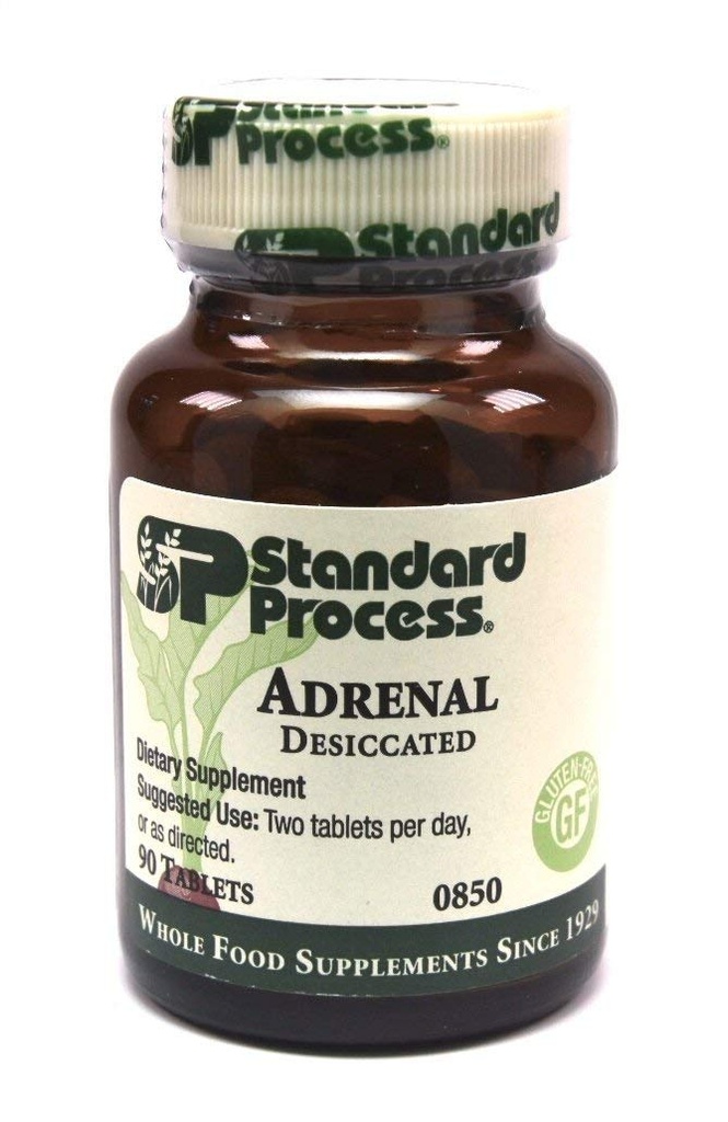 Štandardný proces- Adrenal Descated / Adrenal Support for Energy Production, Immune System Function and Adrenal Health, Gluten Free, 90 tabliet