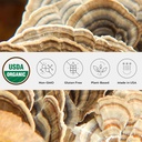 Organické Turecko chvostové huby prášok, single Estate, non-GMO - Gut, Energy, Mozog, & Immune Support - Vegan Huba Supplement in a Reselable Glass Jar