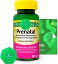 Prenatálna multivitamínová/multiminerálna 100 tableta s exkluzívnymi vitamínmi a minerálmi - A až Z -lepší sprievodca Ligth & Spring + Týždenný Organizátor piluliek (3 položky)