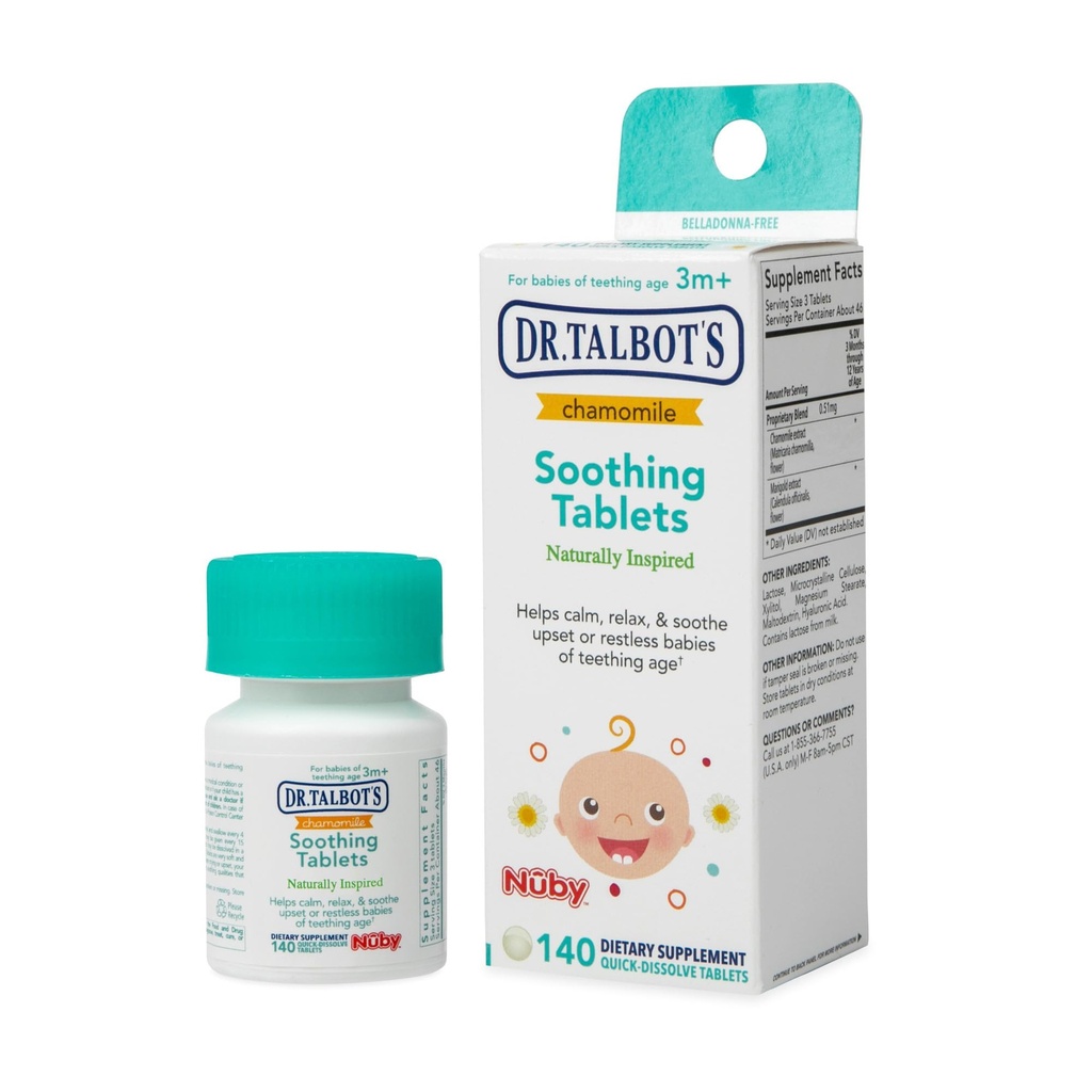 Dr. Talbot's harmančekové upokojujúce tablety, rýchle rozpúšťanie, 140 grófov