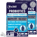 Extra sila probiotiká pre trávenie zdravie a imunitnú podporu, 60 miliárd CFU & 15 kmene, Gut Health Probiotiká pre mužov a ženy podporuje príležitostné zápcha, hnačka, plyn & Bloating, 60CT