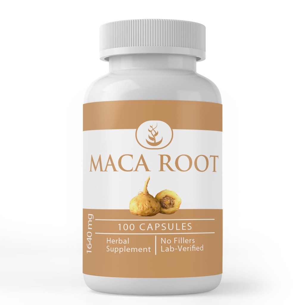 PURE ORIGINAL INGREDIENTS Maca Root, (100 Kapsule) Always Pure, No Additives Or Fillers, Lab Overified
