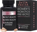 Bella Vérité. Probiotický a prebiotický komplex - Podpora ženského trávenia a zdravia Gut - 3,45 miliardy CFU Lactobacillus probiotiká pre čistú pleť - denné probiotické doplnky (30 Vegetariánskych kapsúl)