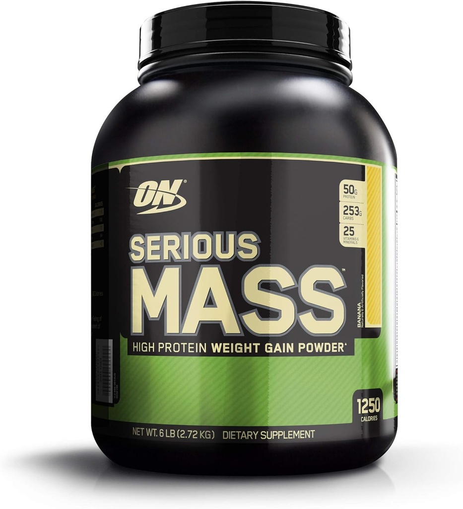 Zdravie a krása Optimum Nutrition Serious MassTM, Banana, 6 lb (2,72 kg)