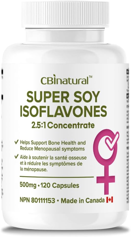 Soy Isoflavones 2.5:1 Extract 500mg (1250 mg Ekvivalent), Supports Women wellness, 120 Vegan Capsules, 4-Month Supply, Non-GMO, Gluten Free