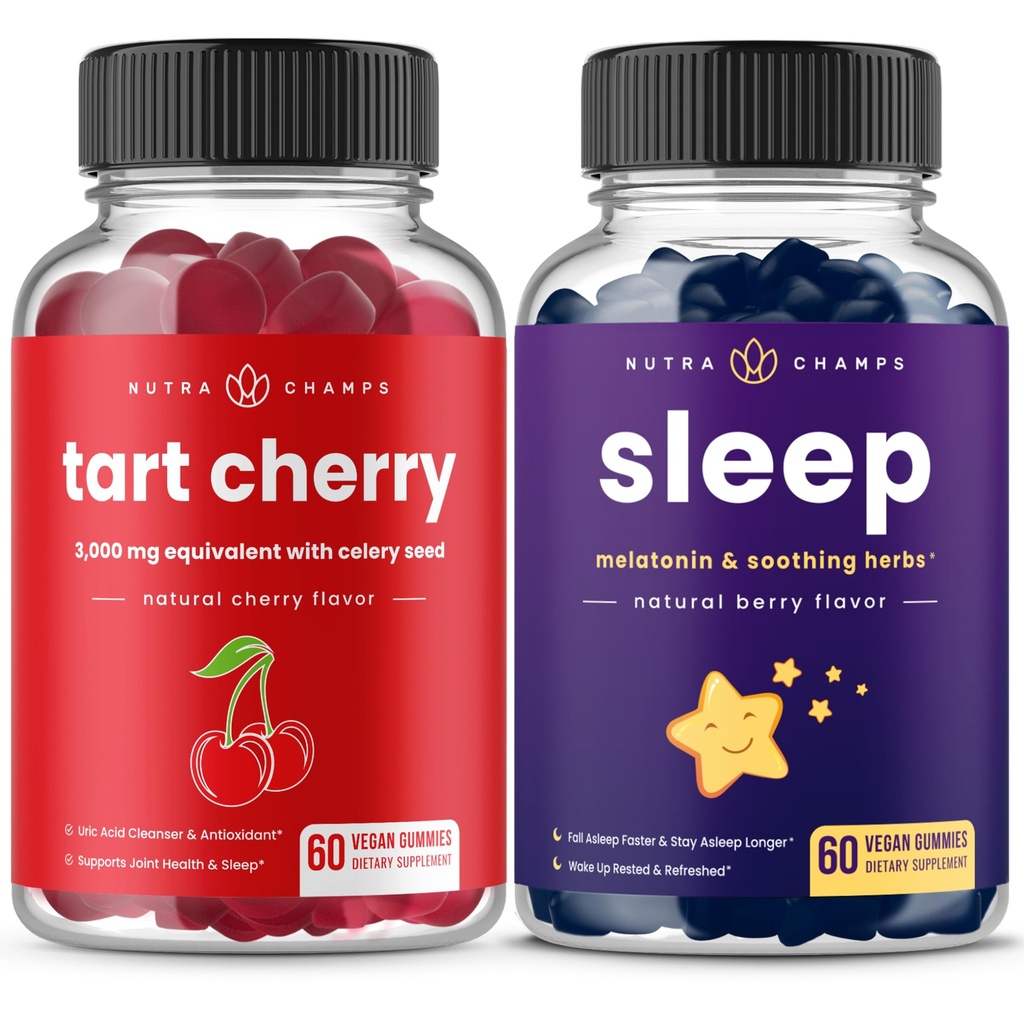 NutraChamps Tart Cherry & Sleep Gummy Bundle 